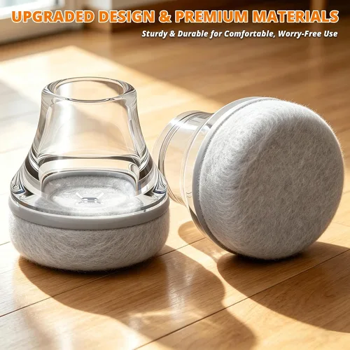 Vista 4 de Chair Leg Floor Protectors,Furniture Felt Pads Caps,Upgraded Thickened Clear24 Pcs