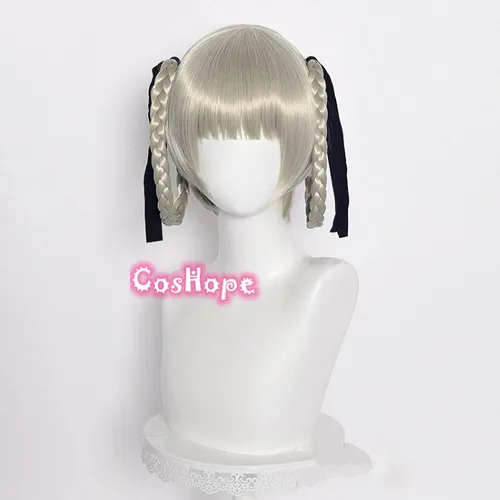 Vista 3 de Peluca de cosplay Kirari Momobami Cosplay Kakegurui Cosplay 11.8 in gris peluca Cosplay Anime Cosplay Pelucas sintéticas resistentes al calor