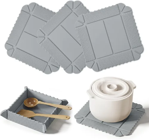 Vista 17 de Salvamanteles magnéticos de silicona y soporte para ollas