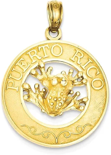 Vista 9 de Collar con dije de rana de Puerto Rico de oro amarillo de 14 quilates para viaje transporte destino joyería fina para mujeres regalos para ella