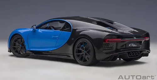 Vista 2 de Autoart 2019 Bugatti Chiron Sport French Racing Blue y Carbon 1/18 Model Car