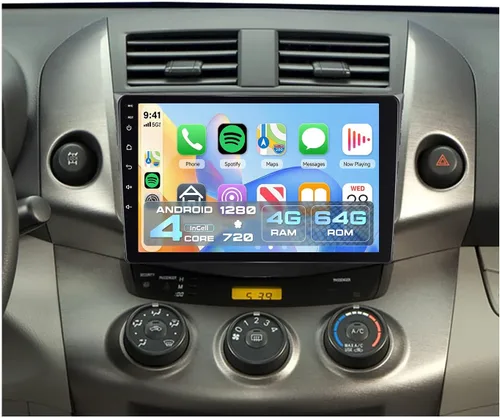 Vista 11 de Radio de coche 2G+64G para Toyota RAV4 2007-2011 SIN JBL, Rimoody Android 13 Estéreo de coche inalámbrico Carplay Android Auto Bluetooth 5.0