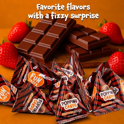 Vista 7 de Popping Candy, Chocolate Rocks, Rocas de caramelo con sabor a fresa