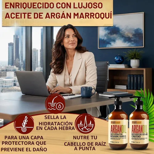 Vista 2 de Champú y acondicionador de argán marroquí PURE NATURE
