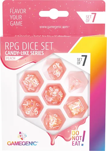 Vista 4 de Candy-Like Series RPG Juego de dados Juego de 7 dados en una variedad de tamaños diseñados para juegos de rol, dados de resina de alta calidad