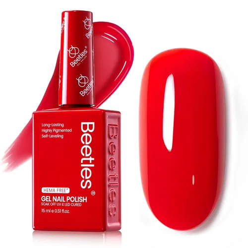 Vista 15 de Beetles - Esmalte de gel blanco, 0.5 onzas líquidas, tamaño completo, sin A - Creme White Hema Free white Rhythm