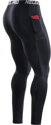 Vista 5 de NELEUS Pantalones de compresión Dry Fit para hombre con bolsillo para teléfono