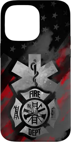 Vista 21 de EMT EMS Firefighter Red Smoke Line USA American Flag Case for iPhone 17