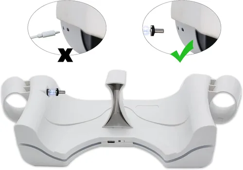 Vista 2 de Base de carga para Oculus Quest 2, estación de carga VR montaje en pared Oculus Quest 2 asas, estación de carga para auriculares Oculus Quest 2 VR