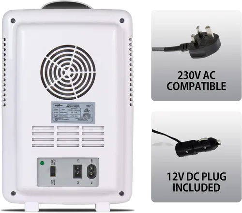 Vista 4 de Koolatron Mini refrigerador LED espejado/mini refrigerador para cosméticos, bebidas, alimentos o medicamentos (6 litros/6.3 cuartos de galón)