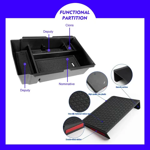 Vista 7 de 2 piezas 2024 2025 2026 Honda CR-V CRV CRV Accesorios híbridos Bandeja organizadora de consola central para Honda CR-V 2025 2024 2023 Organizador