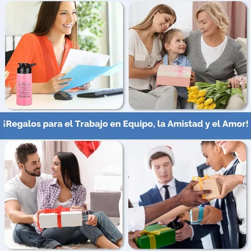 Vista 5 de Bokon - Paquete de 10 botellas de agua de aluminio con texto en inglés