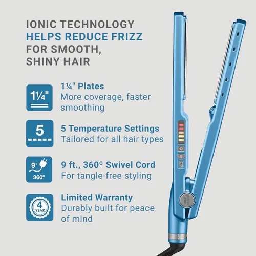 Vista 4 de BaBylissPRO 1 1/4" Digital Ionic Flat Iron, Hair Straightener, Shorter Plates