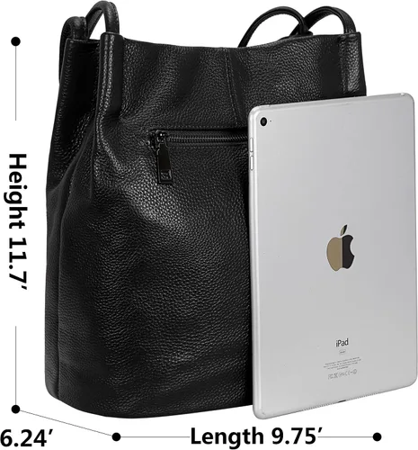 Vista 53 de Iswee - Bolsos de cuero genuino, diseño de hombro Hobo, bolsos para mujer