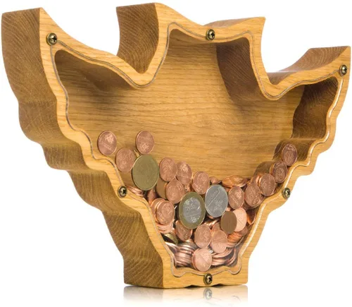 Vista 2 de Hucha de búho – Caja de dinero de madera personalizada para niños y adultos Regalo Montessori y decoración de guardería Ideal para baby showers