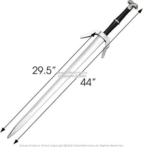 Vista 3 de Espada larga de plata de acero de fantasía de alta densidad de espuma de regalo de disfraz de cosplay