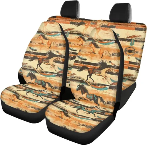 Vista 9 de Howilath 250 USA Anniversary - Juego de 4 fundas de asiento de automóvil de ajuste universal para asientos delanteros y traseros para uso en todas