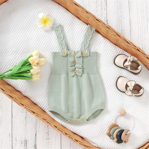 Vista 2 de Conjunto de ropa de bebé niña recién nacida, mameluco de algodón sin mangas, suéter de conejo, ropa para bebé niña