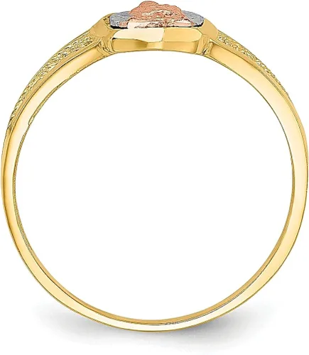 Vista 2 de ICE CARATS Anillo de oro blanco de dos tonos de 14k para mujer, joyería fina religiosa para ella, regalos para ella, Oro