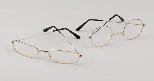 Vista 4 de Accesorio de disfraz de gafas con borde de alambre rectangular