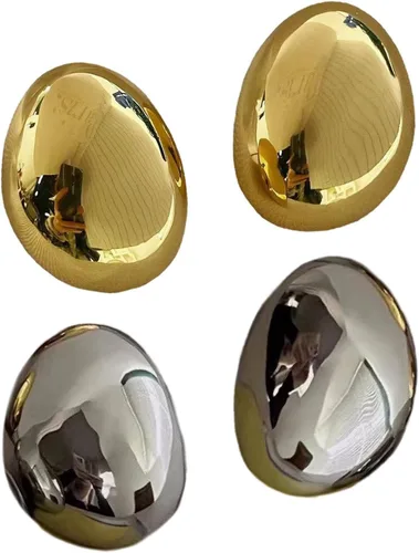 Vista 18 de Aretes de aro de oro gruesos para mujer, ligeros, con forma de gota de agua, aretes de aro abiertos y huecos en forma de lágrima, plata y oro