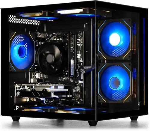 Vista 9 de suevery PC de escritorio preconstruido, computadora torre negra Negro