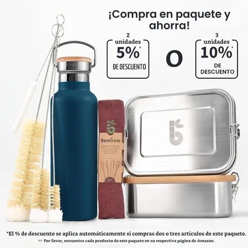 Vista 8 de Bambaw Botella de agua de acero inoxidable de 12 onzas, azul Egeo, 350 ml, de doble pared aislada, a prueba de fugas, apta para lavavajillas, sin