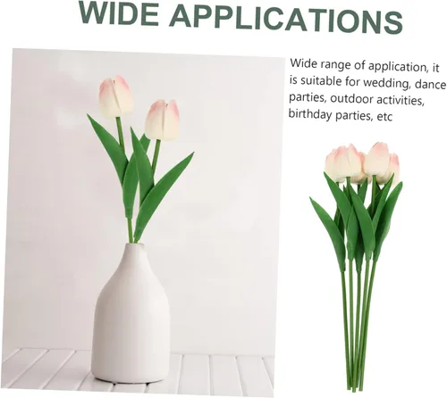 Vista 7 de IMIKEYA 10 piezas de tulipán de imitación de tacto de tulipán, flores de tulipán falso, flores artificiales para fotografía de flores, flores