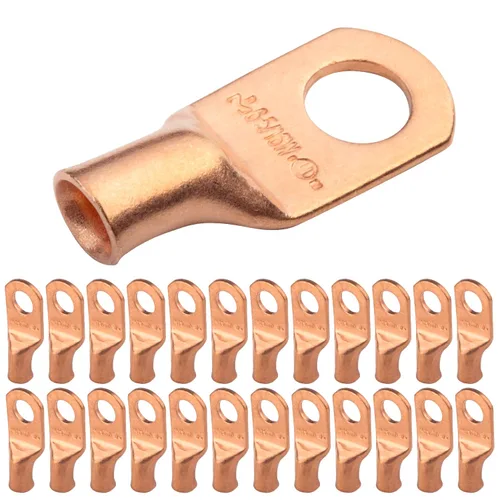 Vista 255 de SELTERM - 5 terminales de anillo resistentes para cable de batería, calibre 1/0 AWG, pernos de 1/2 pulgadas, terminales de calibre 0, ojales