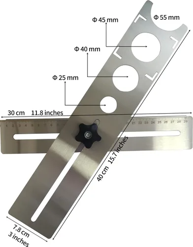 Vista 3 de Localizador de agujeros de baldosas de cerámica, herramienta de perforación universal de acero inoxidable para toma de corriente de receptáculo