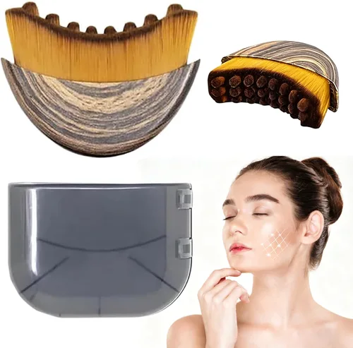 Vista 9 de Cepillo facial de contorno linfático – Cepillo facial linfático suave para drenaje linfático, masaje de contorno facial y cepillado en seco