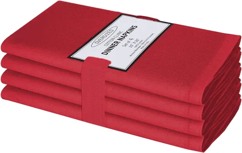 Vista 24 de Cotton Clinic Servilletas de tela 100% algodón extra grandes de 20 x 20 pulgadas, juego de 4 servilletas de mesa suaves y duraderas reutilizables