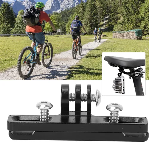 Vista 2 de Kit de montaje de cámara para manillar de bicicleta, montaje en riel de sillín de bicicleta, soporte de cámara de asiento de bicicleta de aleación