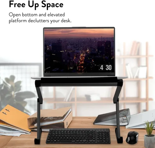 Vista 7 de Escritorio portátil y ajustable, ideal para libros. ergonómico. Color Plata