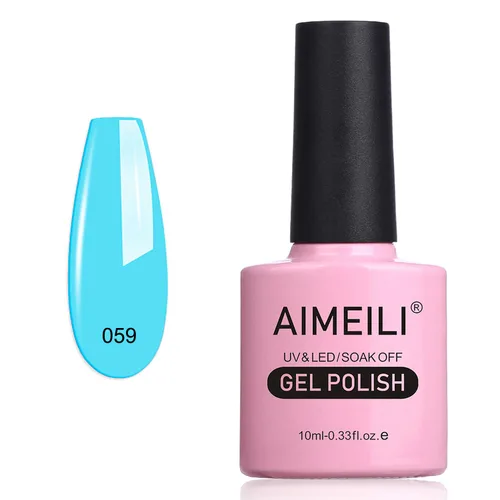 Vista 28 de AIMEILI Soak Off U V LED Esmalte de uñas de gel negro, sin hema, libre de crueldad, arte de uñas vegano, Blackpool (007) 0.3 fl oz