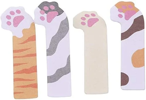 Vista 2 de Calcomanías con forma de animales lindos, 6 unidades, juego de calcomanías de pata de gato, autoadhesivas, marcapáginas para oficina y escuela