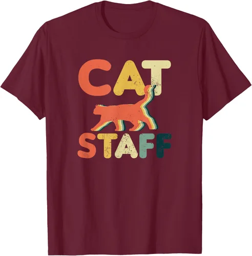 Vista 13 de Cat Servant Design Vintage Retro Staff Gift T-Shirt for Men Women
