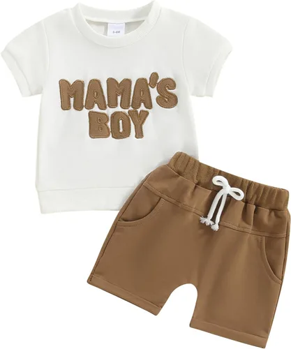 Vista 16 de Conjunto de camiseta de manga corta para bebé y niño, ropa de verano para bebé, pantalones cortos elásticos enrollados C- azul
