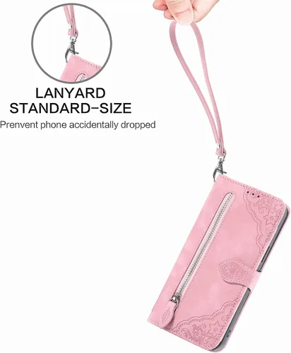 Vista 7 de Funda compatible con Xiaomi Poco X3 GT, cartera con cremallera, compatible con Redmi Note 10 Pro (China) 5G de piel sintética con cierre magnético