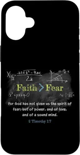 Vista 23 de Faith > Fear 2 Timothy 1:7 Christian Verse Math Equation Case for iPhone 17