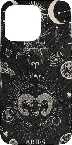Vista 31 de Carcasa para iPhone 17 con signo del zodiaco astrológico y estético celestial de Aries