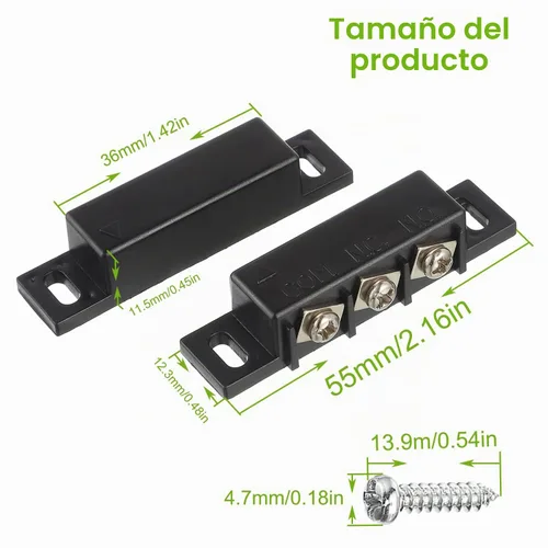 Vista 2 de Interruptor magnético de láminas normalmente abierto y normalmente cerrado NC NO interruptor de proximidad magnético para alarma de puerta