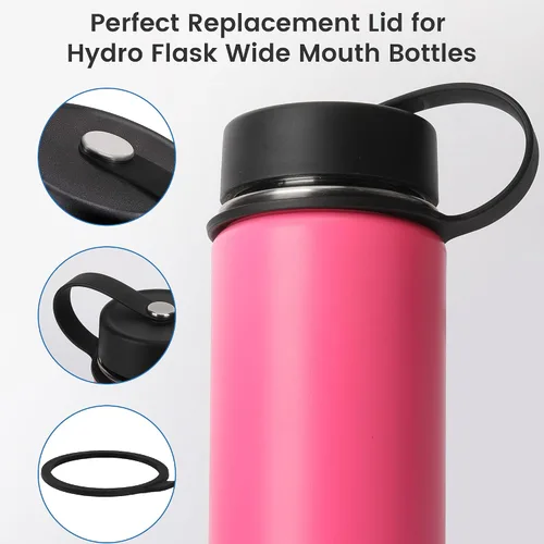 Vista 4 de Tapas de boca ancha compatibles con Hydro Flask de 12 a 64 onzas, 2 tapas de repuesto para Simple Modern, Takeya, Thermoflask, accesorios