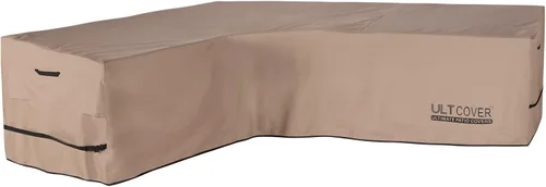 Vista 20 de ULTCOVER Funda de sofá modular para patio en forma de L con orientación a la izquierda, impermeable para muebles de sección exterior de 4 plazas
