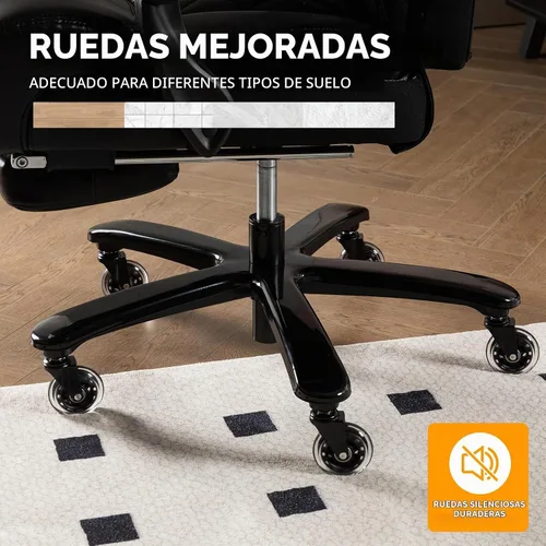 Vista 7 de Silla de oficina ejecutiva grande y alta, 500 libras, silla de escritorio de piel sintética resistente, altura ajustable de 90° a 155°, silla