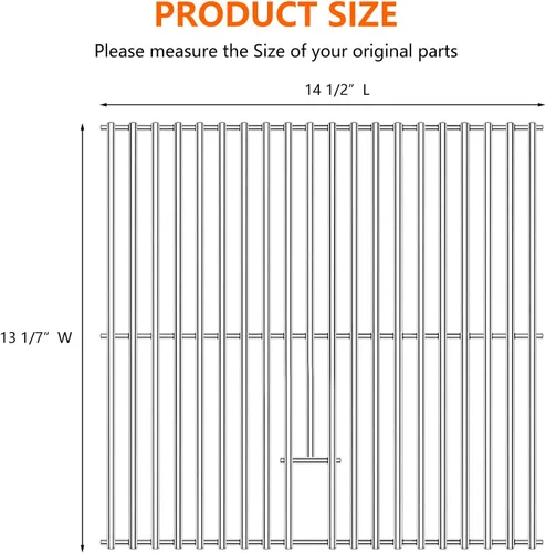 Vista 2 de Hisencn Rejillas de cocina para Home Depot Nexgrill 820-0033, Master Forge 820-0033, Megamaster 820-0033M, rejillas de cocina de acero inoxidable