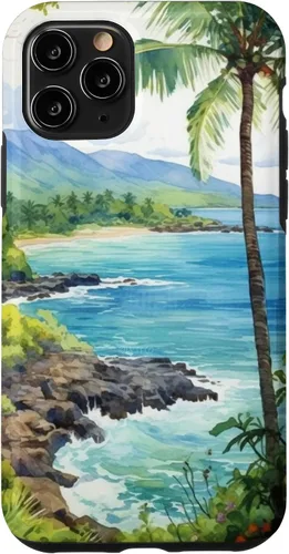Vista 29 de Tropical Hawaii Forest Beach Ocean Art Aesthetic Case for iPhone 16