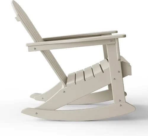 Vista 43 de WestinTrends Silla mecedora Malibu de poliéster para exterior/patio Adirondack, Negra