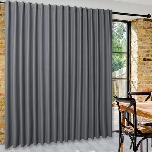 Vista 47 de DWCN Cortina opaca divisora de privacidad para puerta corrediza de patio, cortinas térmicas extra anchas con pestaña trasera y bolsillo para barra