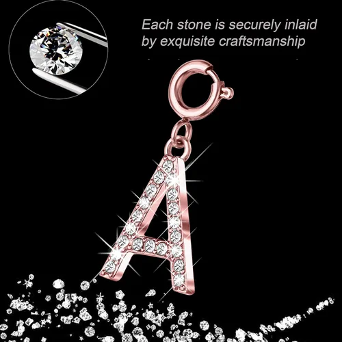 Vista 4 de Secbolt Dijes compatibles con Apple Watch pulsera para mujer, Diamante de imitación